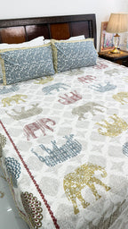 Gajraj Garden Cotton Bedsheet with Two Pillow Covers