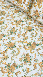 Resham Gul Cotton Bedsheet with Two Reversible Pillow Covers