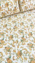 Resham Gul Cotton Bedsheet with Two Reversible Pillow Covers