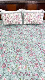 Maharani Bagh Cotton Bedsheet with Two Pillow Covers