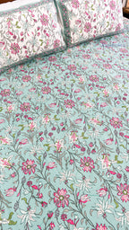 Maharani Bagh Cotton Bedsheet with Two Pillow Covers