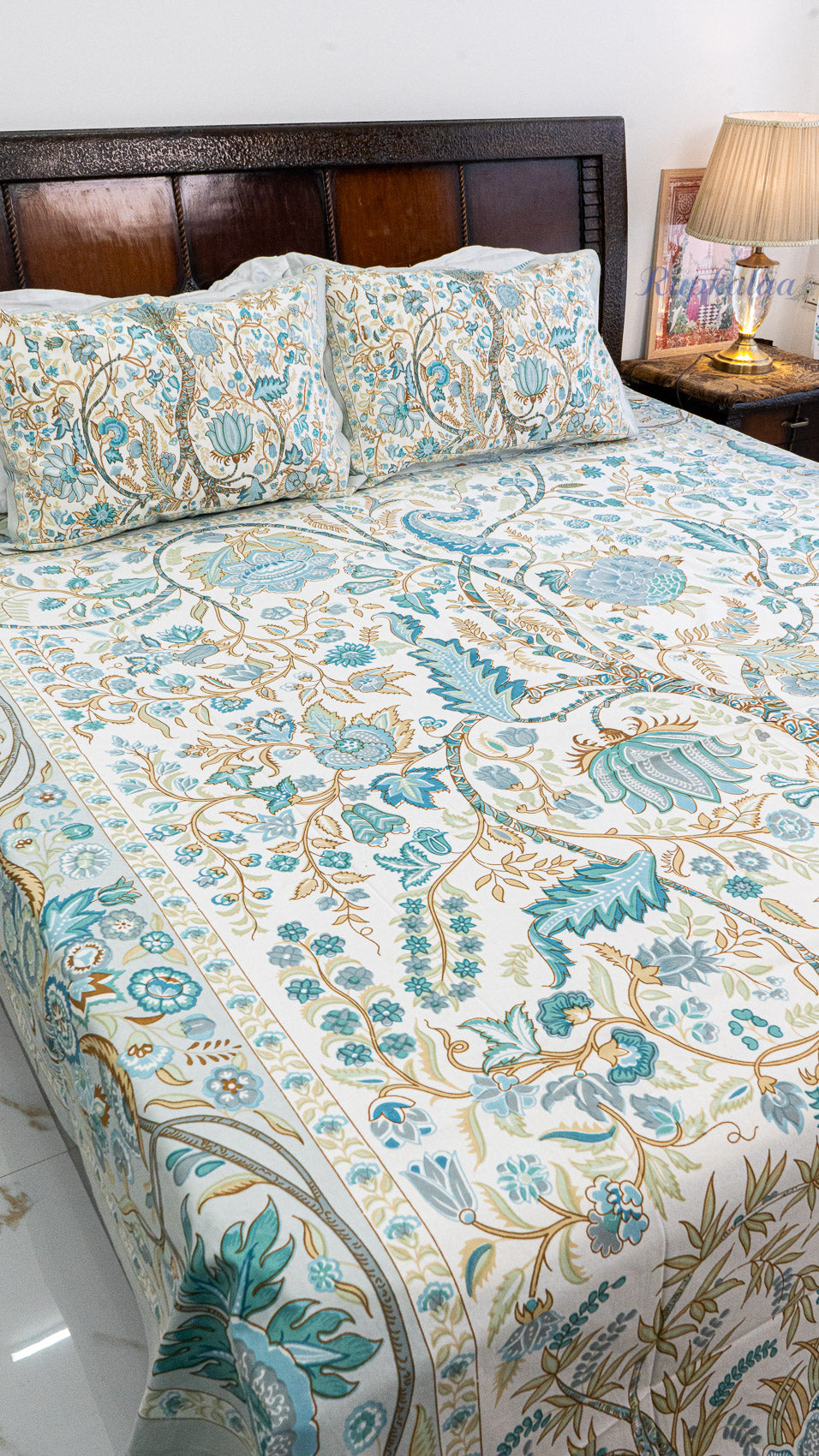 Padma Chhaya Cotton Bedsheet with Two Pillow Covers