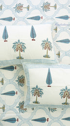 Taal Vatika Cotton Bedsheet with Two Pillow Covers