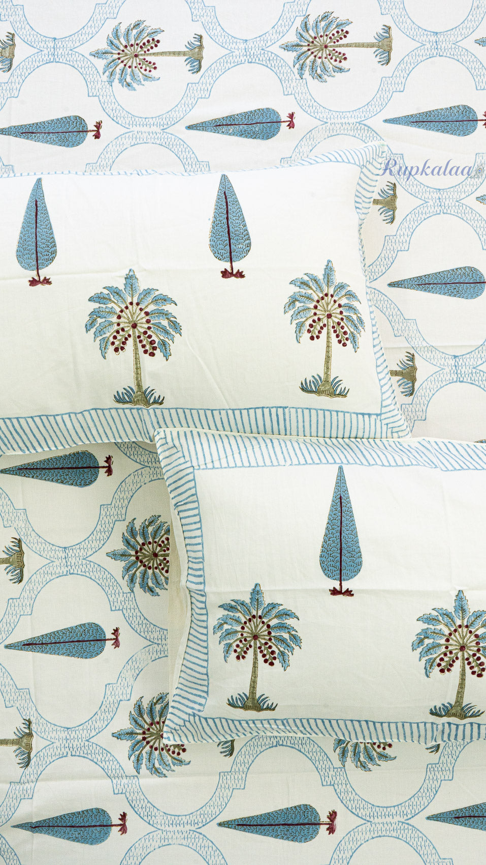 Taal Vatika Cotton Bedsheet with Two Pillow Covers