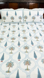 Taal Vatika Cotton Bedsheet with Two Pillow Covers