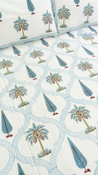 Taal Vatika Cotton Bedsheet with Two Pillow Covers