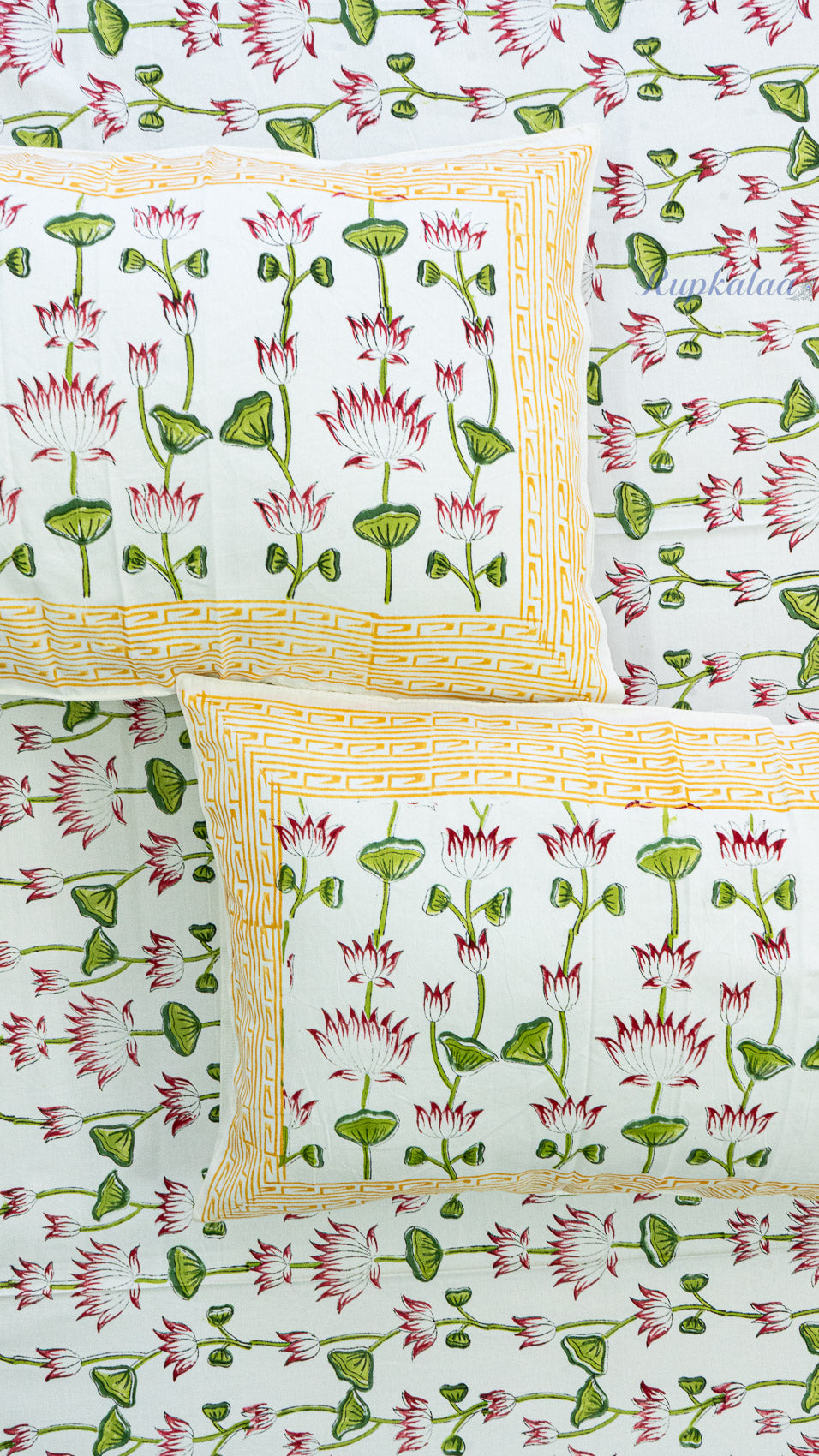 Kamal Angan Cotton Bedsheet with Two Pillow Covers