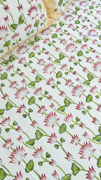 Kamal Angan Cotton Bedsheet with Two Pillow Covers