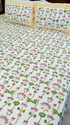 Kamal Angan Cotton Bedsheet with Two Pillow Covers