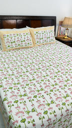 Kamal Angan Cotton Bedsheet with Two Pillow Covers