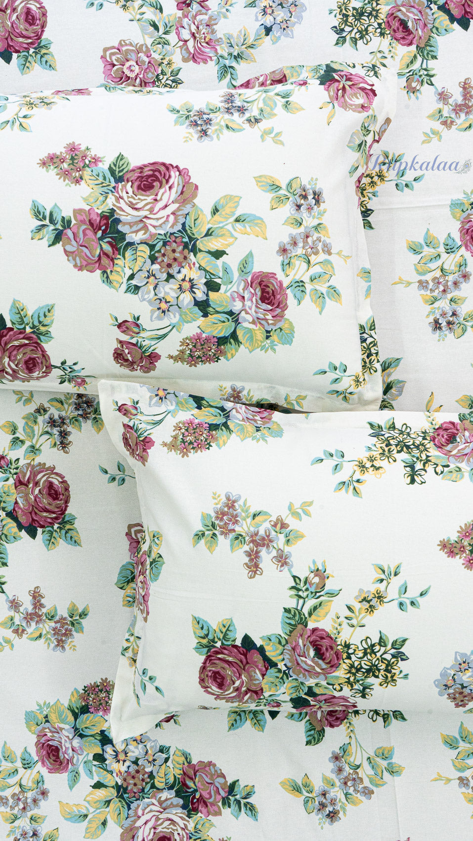 Kamal Vatika Cotton Bedsheet with Two Pillow Covers