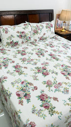 Kamal Vatika Cotton Bedsheet with Two Pillow Covers