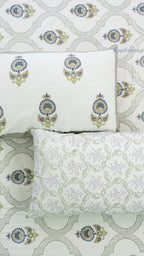 Dharti Gul Cotton Bedsheet with Two Reversible Pillow Covers