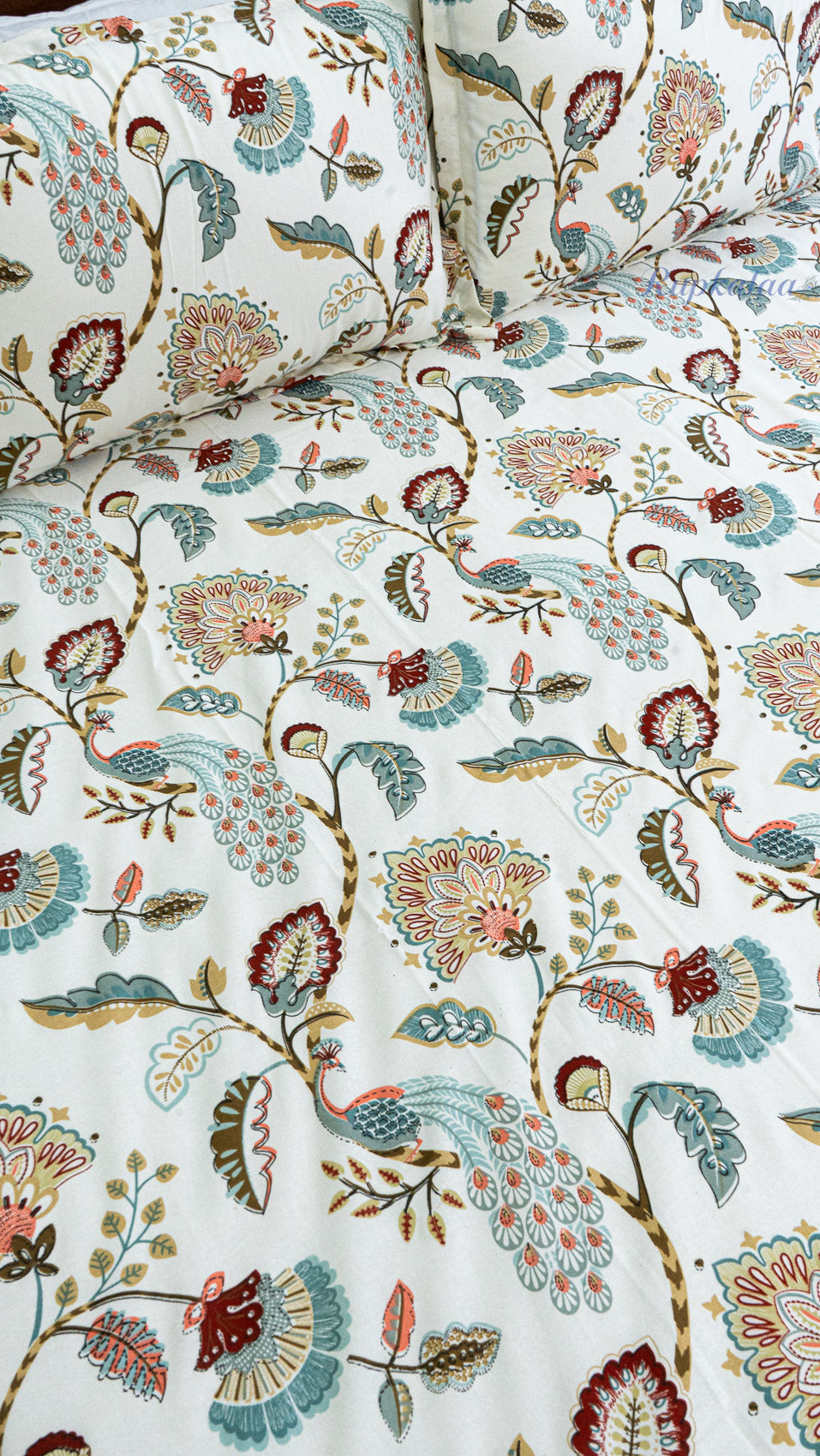 Kusum Angan Cotton Bedsheet with Two Pillow Covers