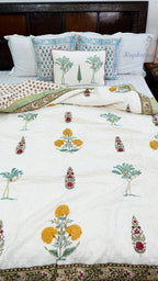 Swarna Handblock Reversible Mulmul Quilt