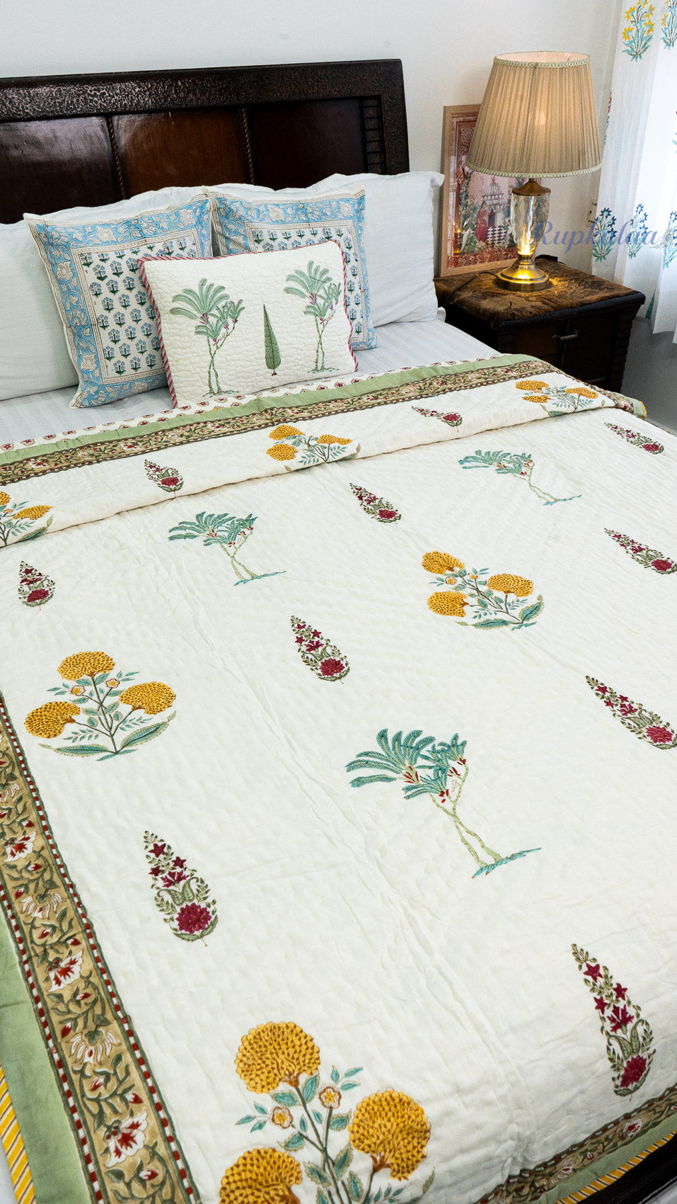 Swarna Handblock Reversible Mulmul Quilt