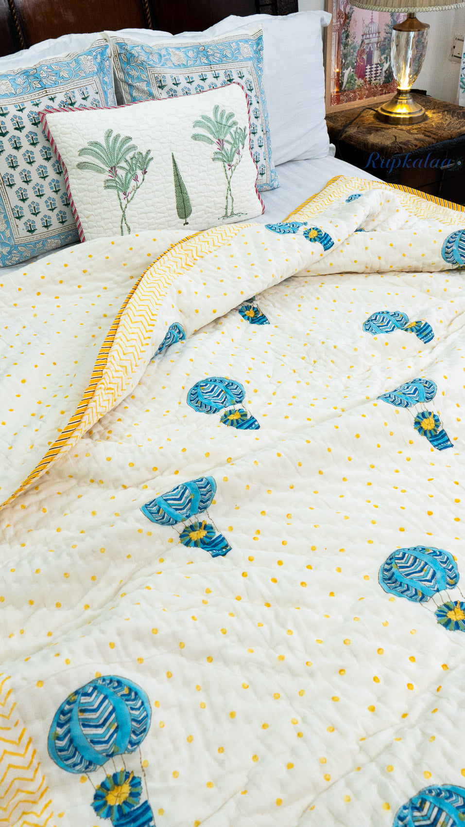 Pushp Udaan Handblock Reversible Mulmul Quilt