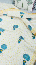 Pushp Udaan Handblock Reversible Mulmul Quilt