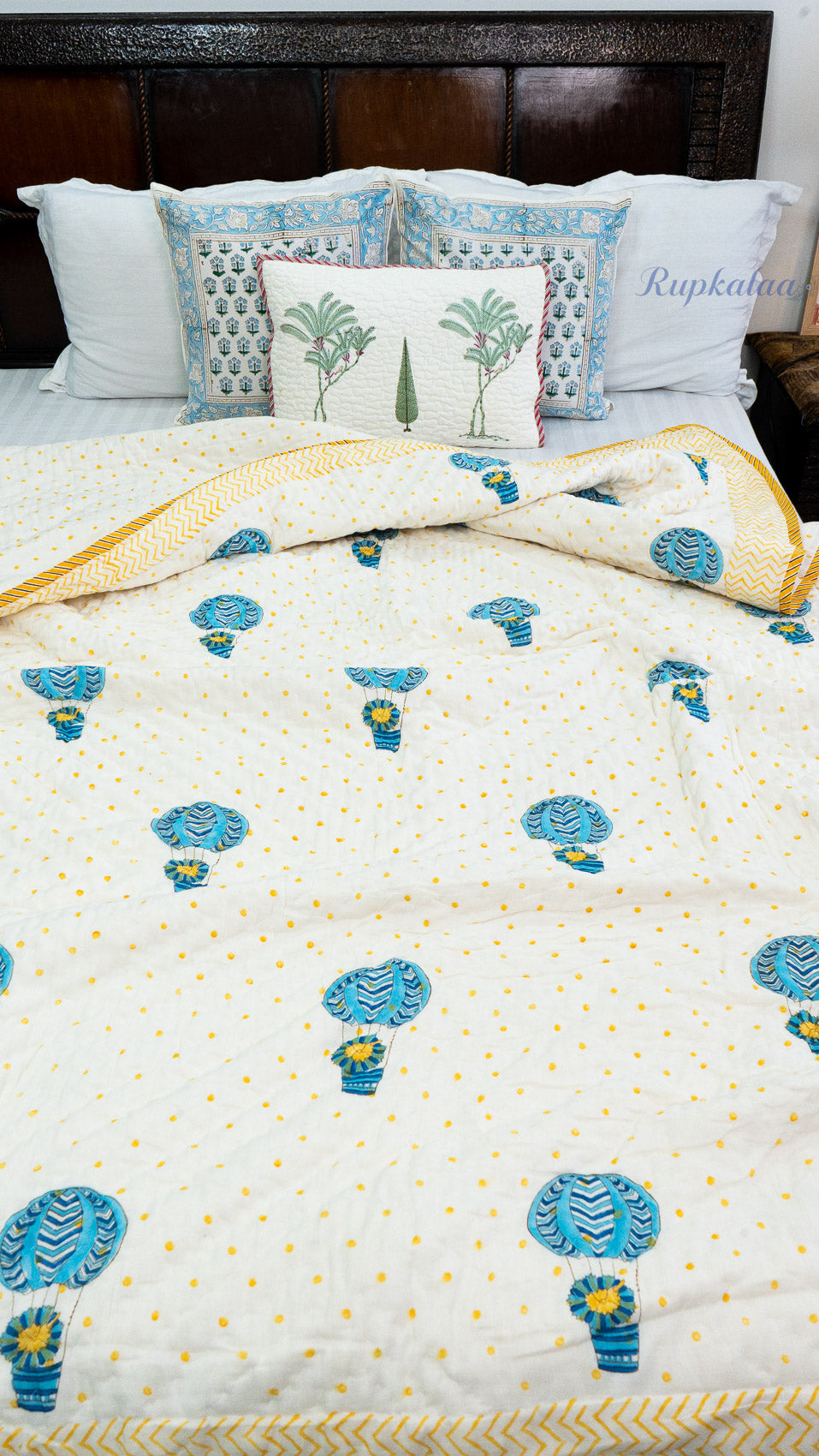 Pushp Udaan Handblock Reversible Mulmul Quilt