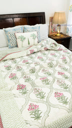 Shahi Haveli Handblock Reversible Mulmul Quilt