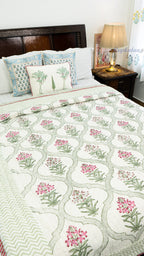 Shahi Haveli Handblock Reversible Mulmul Quilt