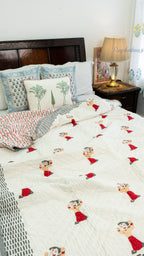 Chhota Bheem Handblock Reversible Mulmul Quilt