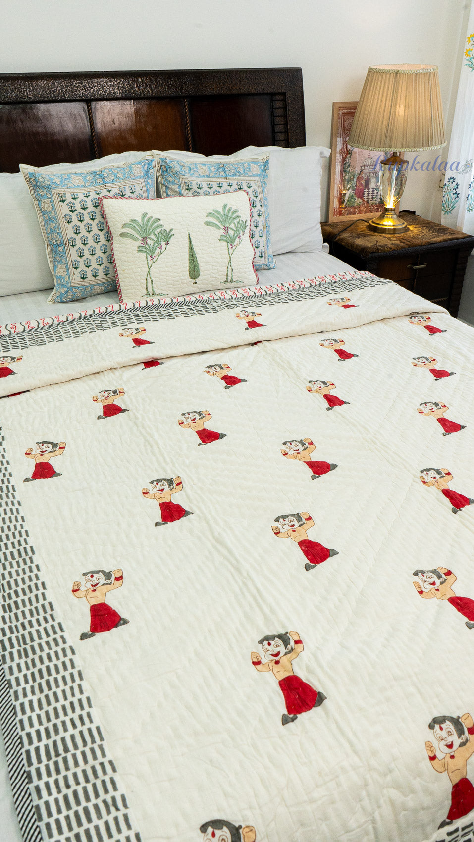 Chhota Bheem Handblock Reversible Mulmul Quilt