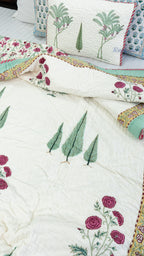 Pushp Bagh Handblock Reversible Mulmul Single Quilt