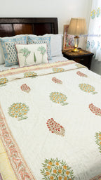 Poppies at Dusk Reversible Mulmul Single Quilt