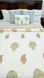 Poppies at Dusk Reversible Mulmul Single Quilt